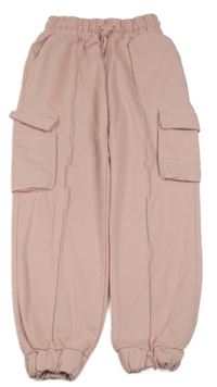 Světlerůžové cargo tepláky Page one young