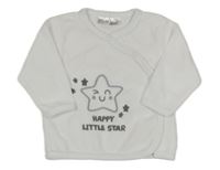 Biela zamatová prepínaci mikina s hviezdou Ergee