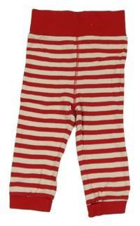 Červevo-biele pruhované spodné nohavice