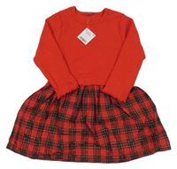 Nové - červeno-kostkované šaty Next