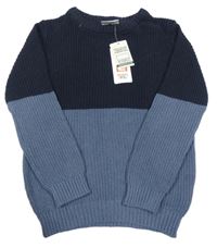 Nové - tmavomodro-svetlomodrý sveter Infinity Kids