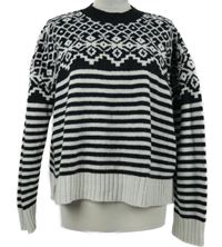 Dámský černo-bílý vzorovaný crop svetr M&S