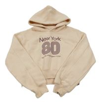 Ružová crop mikina s číslom a kapucňou Zara