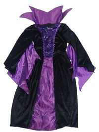 Kockovaným - Čierno-fialové šaty s flitrami