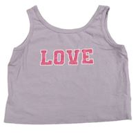 Lila crop top s nápisom