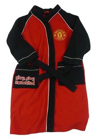 Černo-červený fleecový fotbalový župan - Manchester United