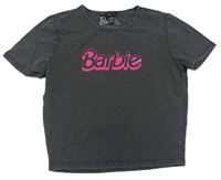 Tmavošedé crop tričko Barbie New Look