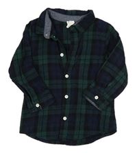 Tmavomodro-tmavozelená kostkovaná košile H&M