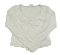 Biele mačkané crop tričko H&M