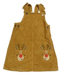 Hnědé laclové manšestrové šaty se soby Tu