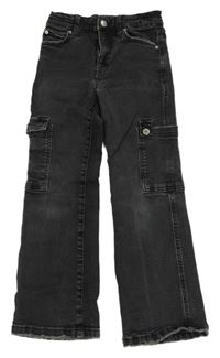 Tmavošedé cargo teplákové rifle ZARA