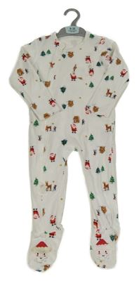 Nové - Bílý plyšový overal se Santou Dunnes