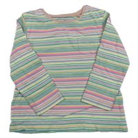 Růžovo-modro-zelené pruhované triko Next