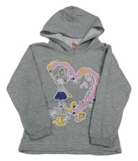 Sivá mikina s dievčatkom a kapucňou