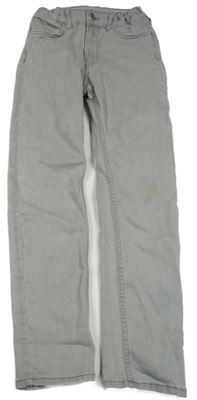 Šedé slim fit teplákové rifle H&M