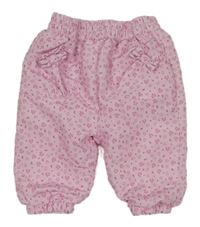 Růžové květované podšité kalhoty Ergee