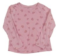 Svetloružové tričko so srdiečkami