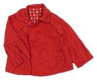 Červený plátěný jarní kabátek