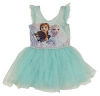 Tyrkysovo-růžové cvičební body s tylovou sukní a Frozen H&M