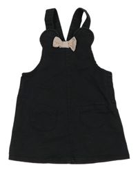 Antracitové na traké rifľové šaty s mašlou H&M