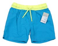 Nové - Modro-neonově žluté plážové kraťasy Primark