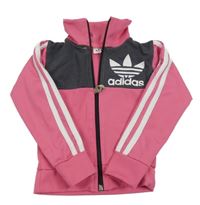 Ružovo-sivá prepínaci športová mikina s logem Adidas