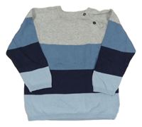 Modro-sivý pruhovaný sveter H&M