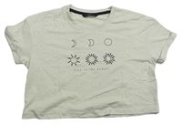 Svetlobéžové crop tričko so sluníčky George