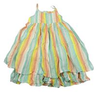 Farebné pruhované plátenné šaty Topolino