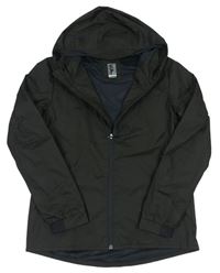 Čierna funkčná šušťáková jesenná bunda s kapucňou Decatlon