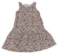 Farebné kvietkovane bavlnené šaty H&M