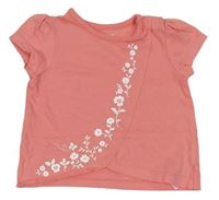 Růžové tričko s kytičkami Nutmeg 