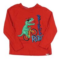 Červené triko s dinosaurem Primark