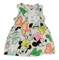 Biele bavlnené šaty s Minnií zn. Disney