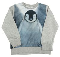 Sivo-modrá mikina s tučňákem Nature Planet