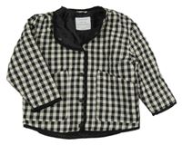 Čierno-biela kockovaná plátenná zateplená bunda Primark