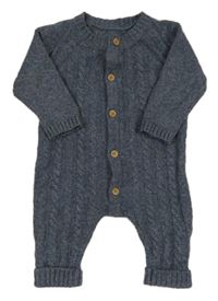 Modrošedý vzorovaný pletený overal George