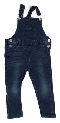 Tmavomodré laclové slim fit rifle Lupilu