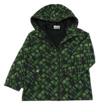 Černo-zelená vzorovaná softshellová bunda s kapucí Topolino