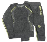 2set - Sivé pruhované funkčné spodné triko + nohavice GTS