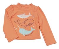 Broskvové UV triko s rybami Carter's