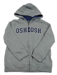 Sivá prepínaci mikina s logom a kapucňou OshKosh