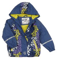 Tmavomodrá nepromokavá jarná bunda so vzorom a kapucňou Lupilu