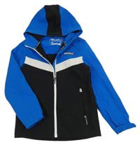 Černo-safírová softshellová bunda s kapucí C&A