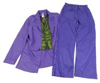 Kostým - 2set - Fialovo-zelené sako + proužkované kalhoty - Joker zn George