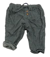 Šedé manšestrové podšité kalhoty H&M