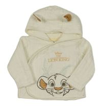 Smetanový bavlněný zateplený zavinovací kabátek so Simbou a kapucňou Primark