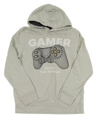 Sivá mikina s ovladačem a kapucňou C&A