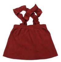 Červená pletená sukňa s trakami H&M