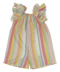 Barevný pruhovaný kraťasový overal Shein